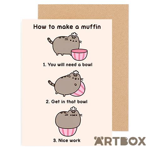 Buy Pusheen The Cat How To Make A Muffin Greeting Card At Artbox