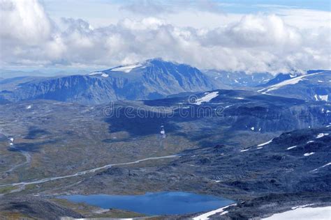 The Valley Of Sjoa River And Steinbuvatnet Lake As Seen From
