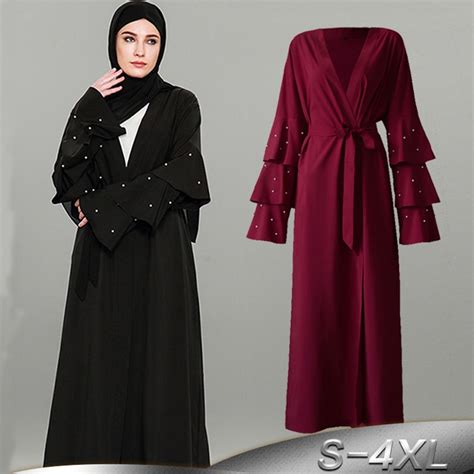 Abayas For Women 2018 Uae Abaya Kimono Dubai Kaftan Turkish Islam Qatar Pearls Cardigan Muslim
