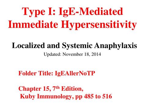 Ppt Type I Ige Mediated Immediate Hypersensitivity Powerpoint