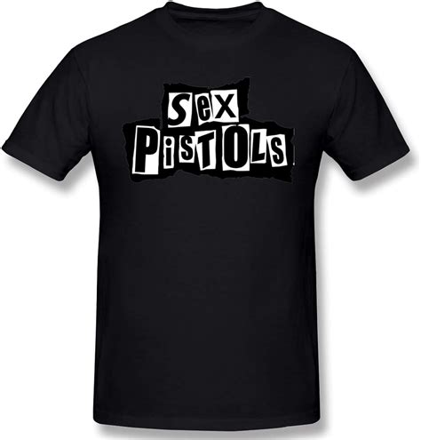 Hollyang Men Printed Sex Pistols Logo Sport Tee Shirt Black