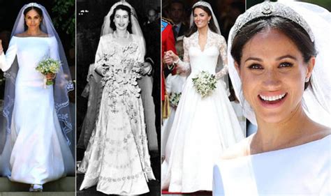 She wears a wedding dress by david and elizabeth emmanuel and the spencer family tiara. Royal wedding dresses through the years in pictures: Queen ...
