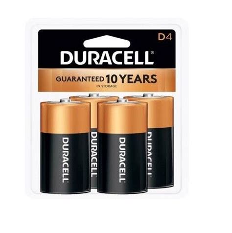 Duracell Coppertop D Alkaline Batteries 4 Piece Clam Shell New Free