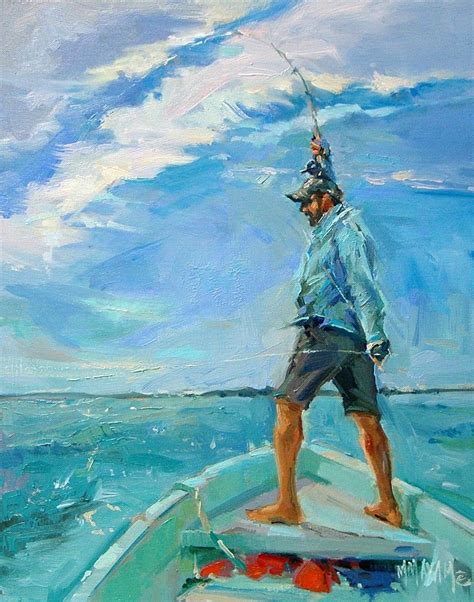 Fly Fishing In Belize Oil Painting Fishing Art Mary Maxam Small