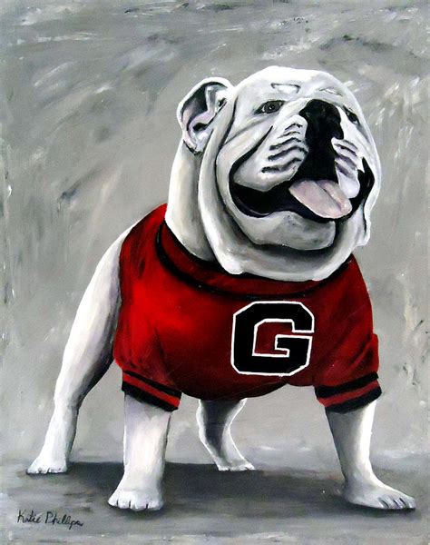 Uga Bulldog College Mascot Dawg Painting By Katie Phillips Pixels