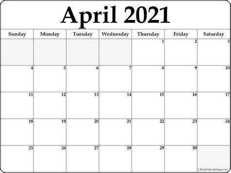 April 2021 Calendar Printable Calendar Printables Monthly Calendar