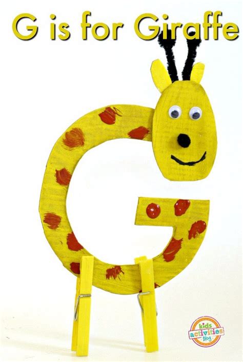 Letter G Craft — G Is For Giraffe Kids Activities Preschool Crafts
