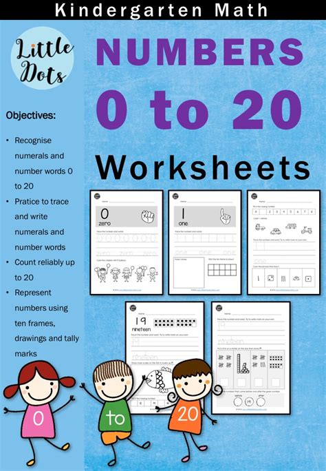 Kindergarten Numbers 0 to 20 Worksheets and Activities | Little Dots