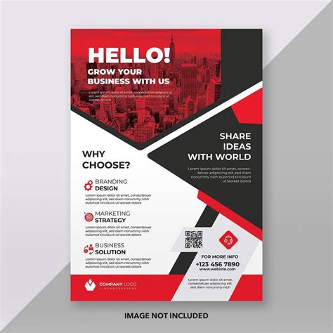 Red And Black Vertical Business Flyer Template Design 830311 Vector Art