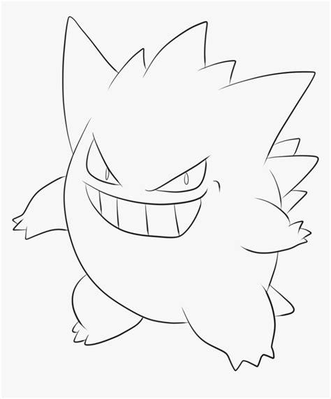 Gengar Drawing At Getdrawings Pokemon Gengar Lineart Hd Png Download