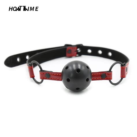 2019 New Sm Women Open Mouth Plug Bondage Bright Leather Plastic Ball Gag Bdsm Couple Adult Sex