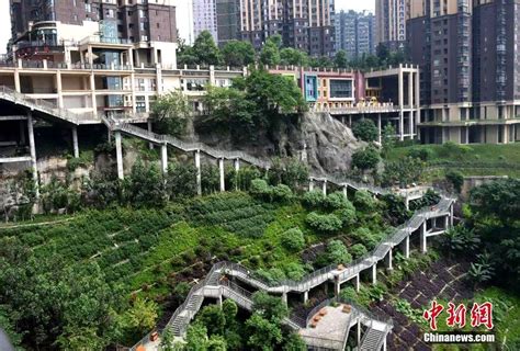 Chongqing A City Built On Hills This Is A Set Of Outdoor Steps In A