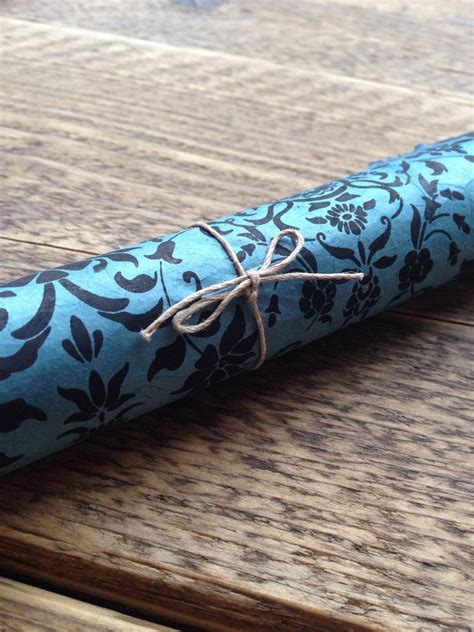 Rustic Floral Wrapping Paper Handmade Lokta Paper Blue And Etsy Uk