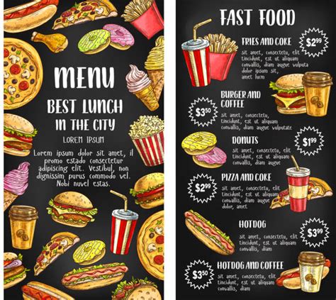 Fast Food Menu Illustrations Royalty Free Vector Graphics And Clip Art