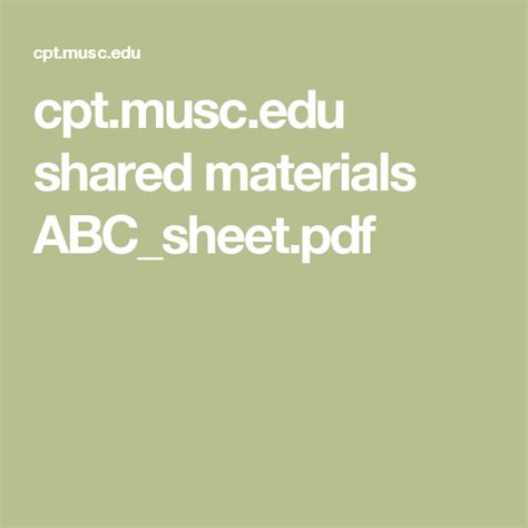 During session 2, the abc worksheet is introduced (handout 6.3). cpt.musc.edu shared materials ABC_sheet.pdf | Abc ...