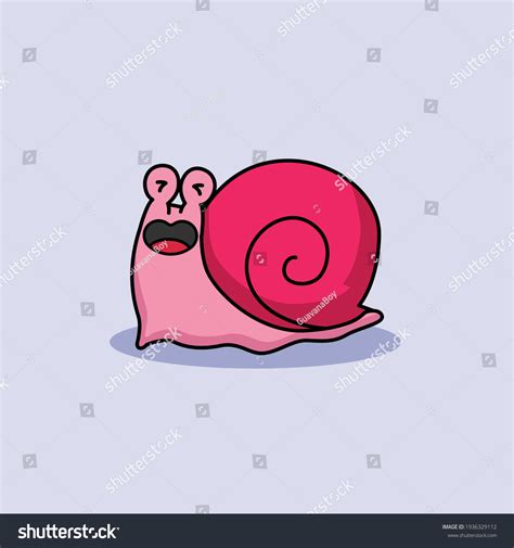 Happy Cute Pink Snail Mascot Design Stock Vector Royalty Free