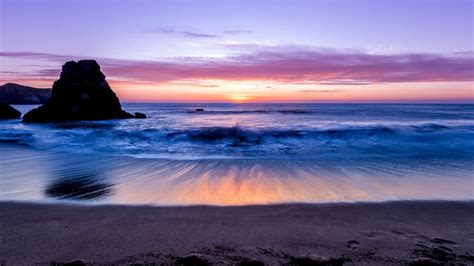 Download Horizon Ocean Nature Sunset Beach Hd Wallpaper