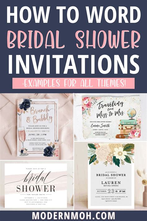 bridal shower invitation wording templates