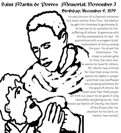 Saint Martin De Porres Coloring Page Coloring Pages