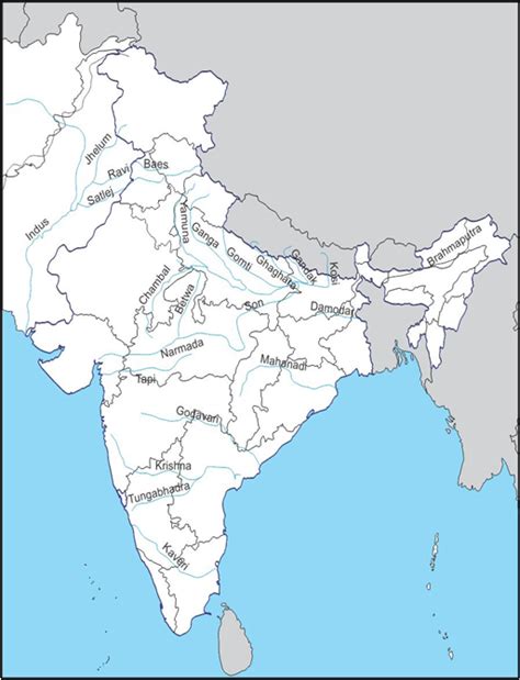 Major Rivers Of India India Map Ancient India Map Ind