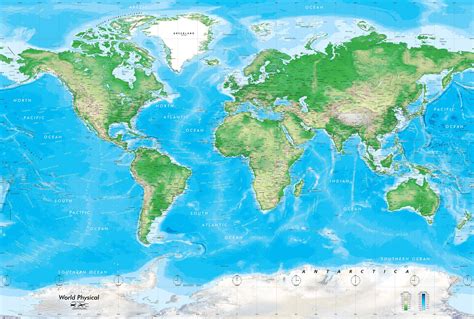 Detailed World Physical Map Mural Map Murals World Map Mural Map
