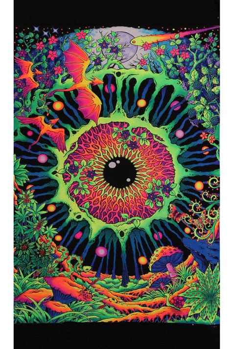 trippy wall art cosmic eye psychedelic tapestry etsy