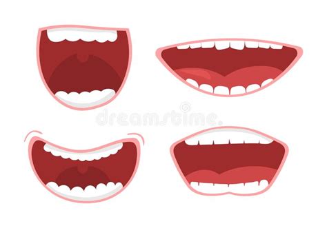 Mouth Options With Lips Tongue And Teeth Stock Vector Illustration