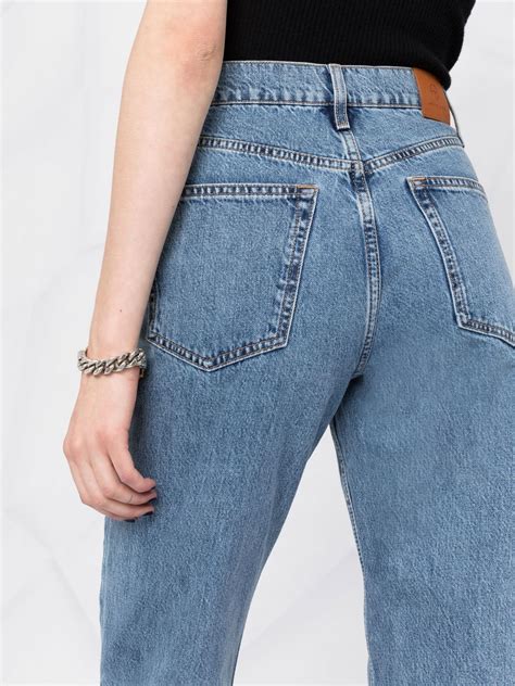 ANINE BING High Waisted Straight Leg Jeans Farfetch