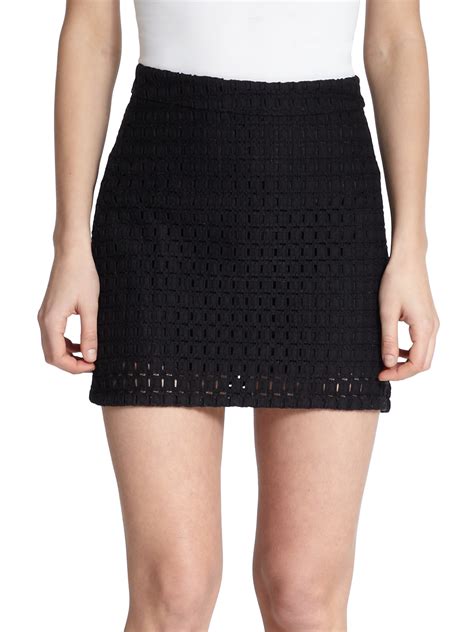 Lyst Frame Le Lace Mini Skirt In Black
