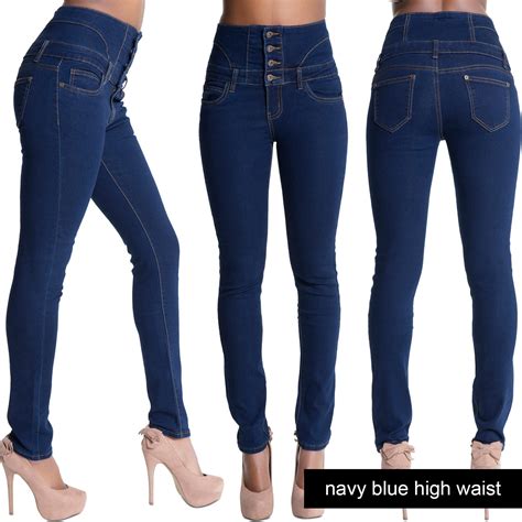 Womens High Waisted Sexy Skinny Fit Jeans Ladies Stretch Denim Jegging Size 6 10 Ebay