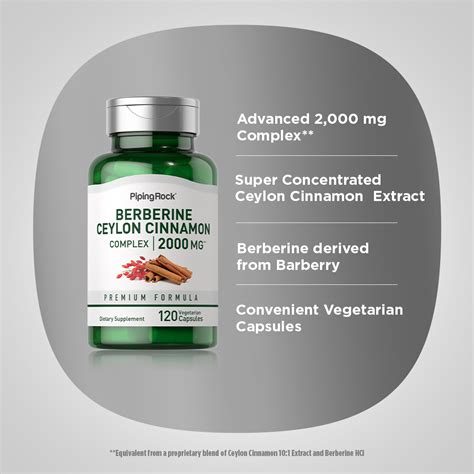 Berberine Ceylon Cinnamon Complex 2000 Mg 120 Vegetarian Capsules