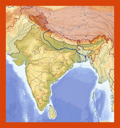 Map Of India Relief Maps Of The World