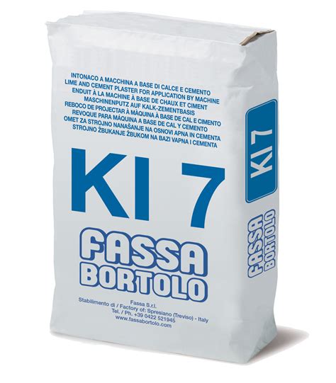 FASSA KI7 Fibre-reinforced lime and cement base coat plaster with water ...