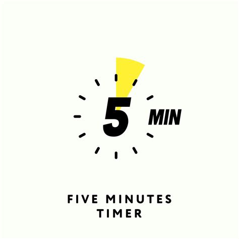 5 Minute Timer Icon, modern flat design. Clock, stop watch, chronometer