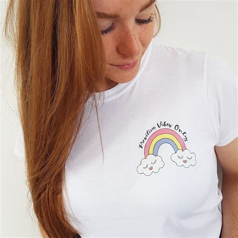 Organic Positive Quote White Rainbow T Shirt Rainbow Design Etsy
