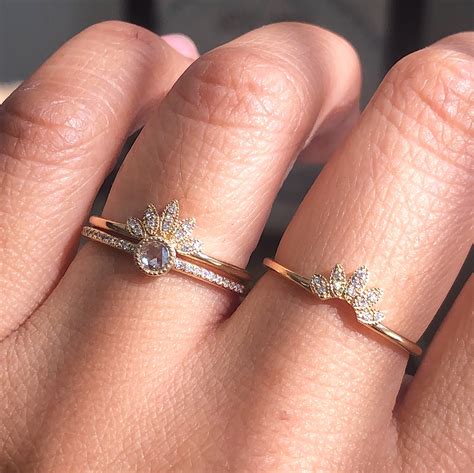 14kt White Gold Diamond Stacking Sunburst Ring Rings Shop By Style