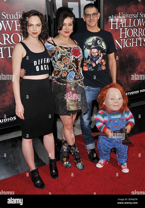 l r cult of chucky cast and crew fiona dourif jennifer tilly director don mancini and