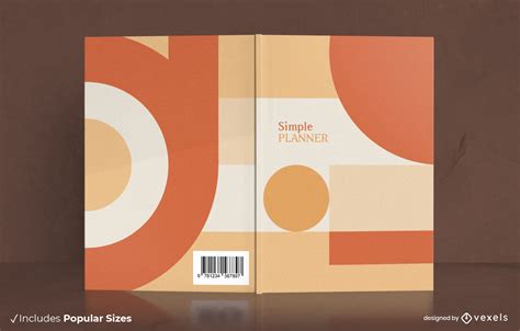 Orange Geometric Shapes Book Cover Design Vector Download