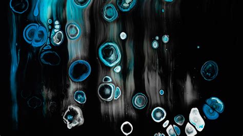 2560x1440 Blue And Black Abstract Paint 1440p Resolution