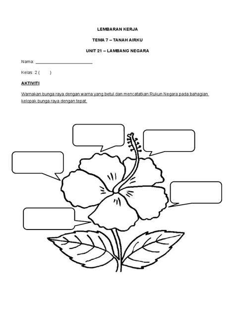 Lembaran Kerja Prasekolah Tema Bunga Ppt Imagesee