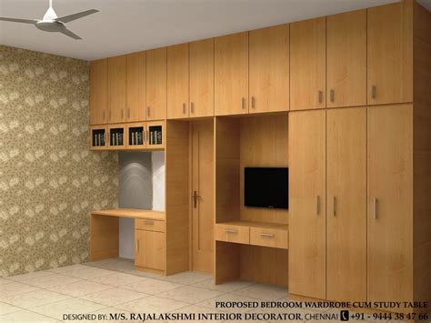 Regardless of whether you are a bachelor a married family man the study table should not touch the bed. Proposed Bedroom Wardrobe cum Study Table - Rajalakshmi ...