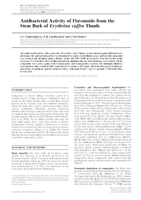 Pdf Antibacterial Activity Of Flavonoids From The Stem Bark Of