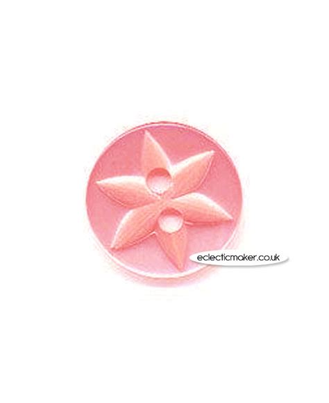 Round Star Button In Pink 16mm