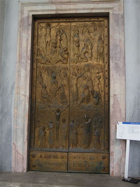 The Holy Door At St Pauls Cathedral In Rome Italy Went Through
