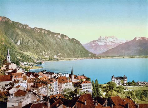 View Of Lake Geneva Montreux Vaud Switzerland 1890 Photograph By