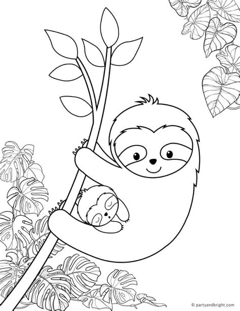 13 Cute Sloth Coloring Pages And Printable Activities The Organized Mom