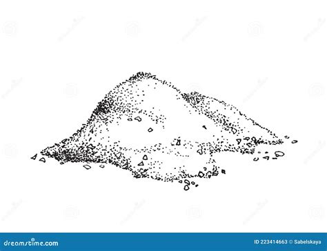 Pile Of Finely Ground Sea Salt Engraving Vector Illustration Isolated