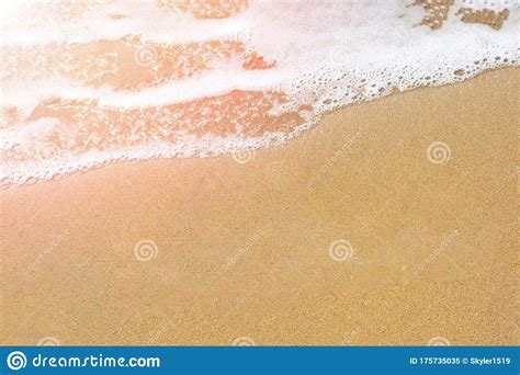 Background With Copy Space Made Of Yellow Sandy Beach View Of Seashore