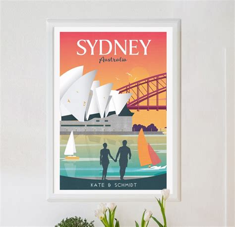 Personalised Sydney Poster Sydney Print Sydney Travel Etsy Uk