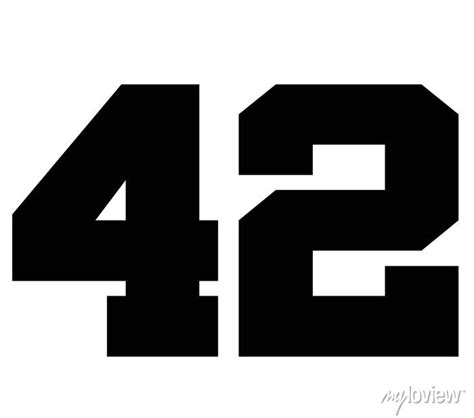42classic Vintage Sport Jersey Number Uniform Numbers In Black • Wall